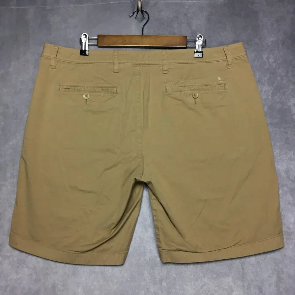 Untuckit Mens Tan Chino Shorts size 38 Flat Front Pockets Pima Cotton‎ Stretch
